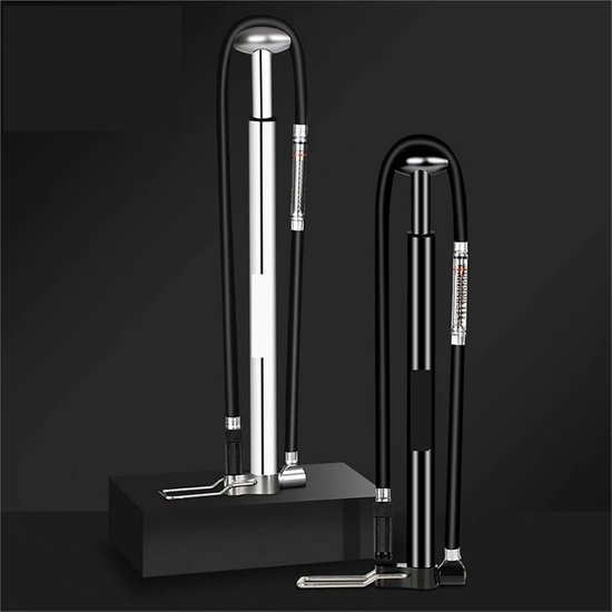 Fietspomp met Manometer - Luchtpomp Fietsbanden - Fietsbanden Oppompen - Hoge Druk 160PSI - 32 cm - Zwart — afbeelding 3