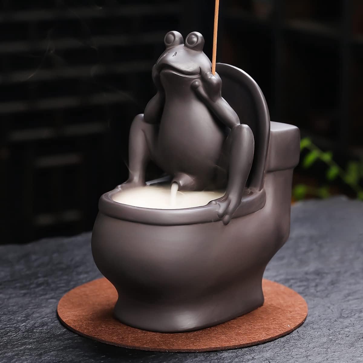 Backflow wierookbrander - keramische kegel - kikker ornament - perfect voor aromatherapie - SnelShoppen