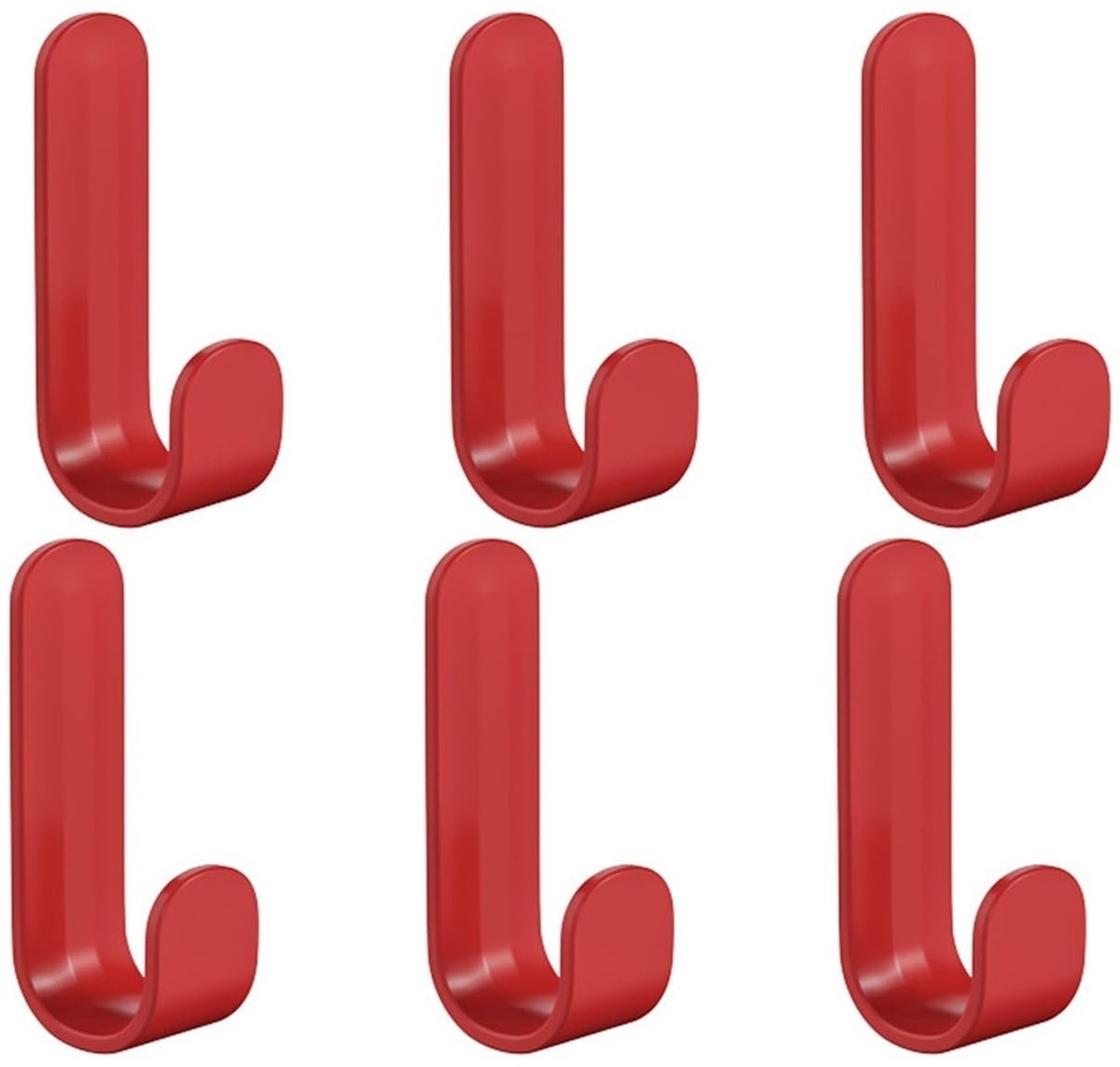 6 stuks handdoekhaak zelfklevende sterke wandhaken deurhanger sleuteltas kapstok houder thuis organisator keuken badkamer accessoires (rood-6 stuks)