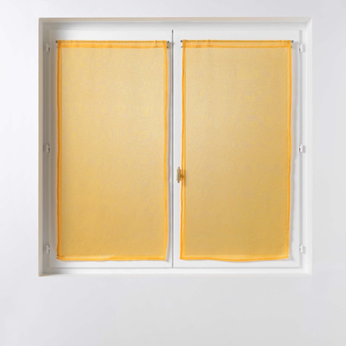 douceur d'intérieur, Gordijnen, recht, 2 x 60 x 90 cm, gezandstraald, zandra, geel, 1 paar