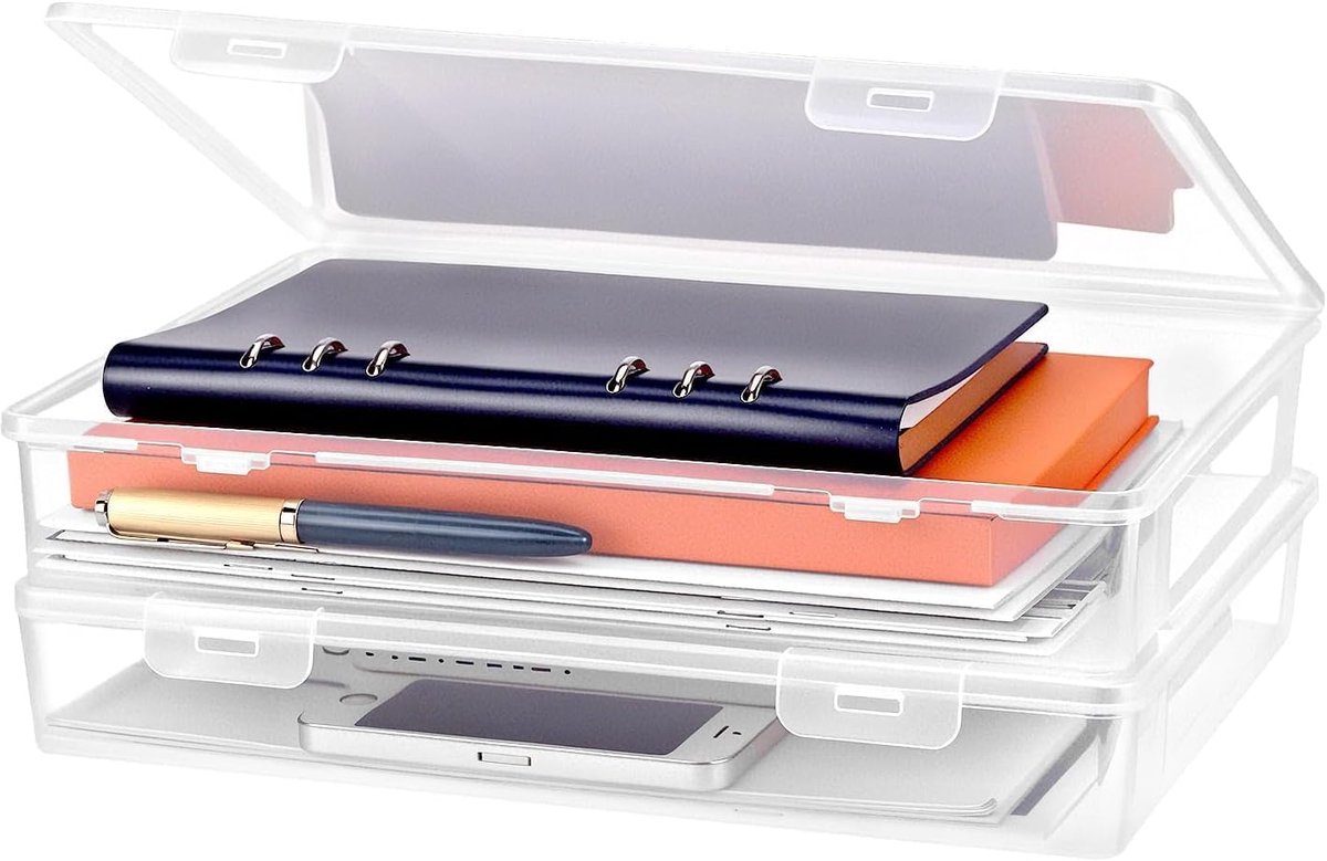 archiefdoos DIN A4, 2 stuks, ideaal voor documenten, tijdschriften, plakboek, foto's, 31 x 22 x 5 cm