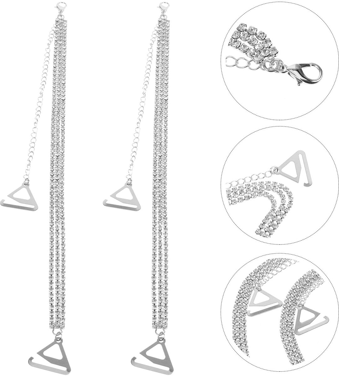 Dailygoods- BH-bandjes doorzichtig - verstelbare bandjes - antislip strap - vervangende schouderriemen - strass-design - duurzaam materiaal - Beha Bandjes