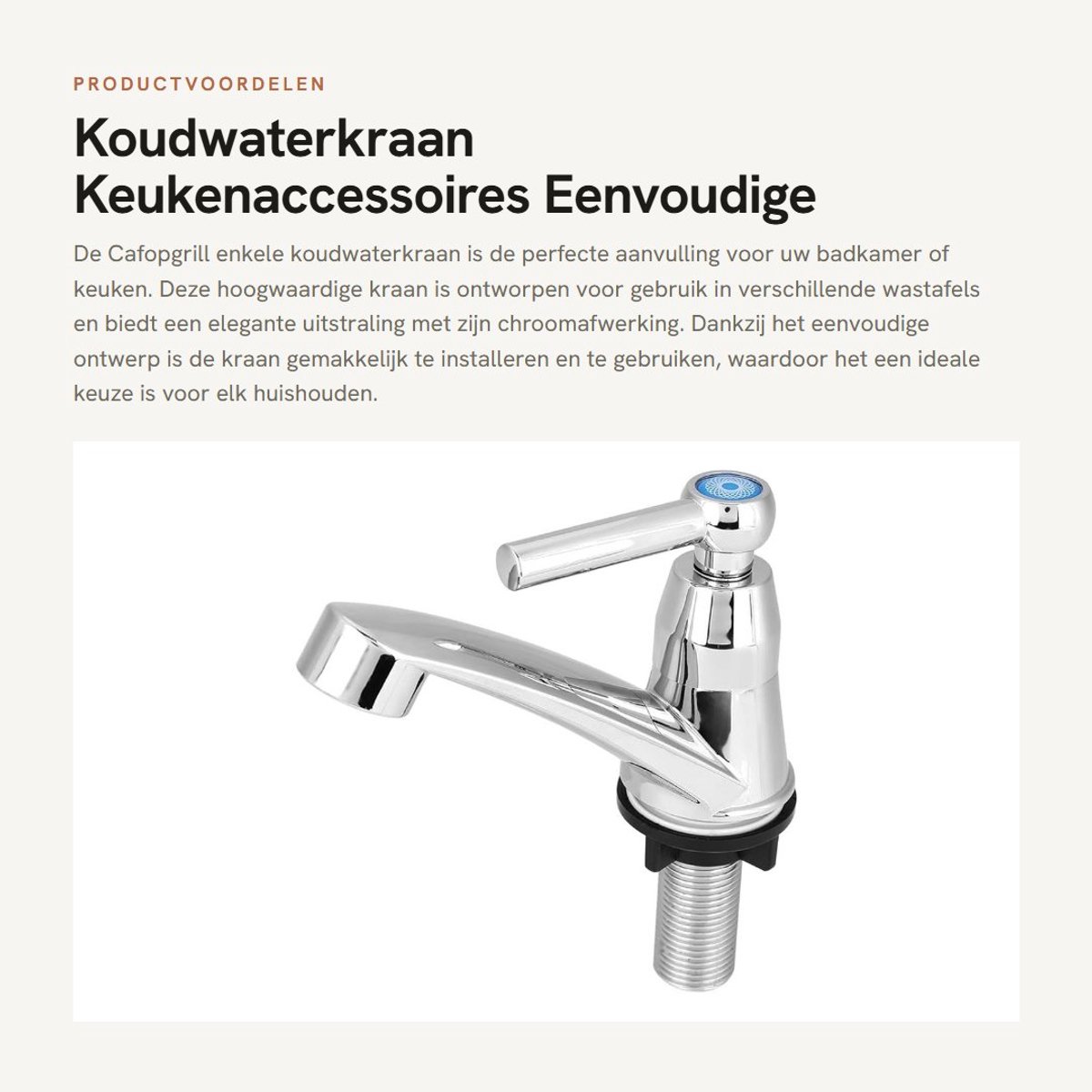 Dailygoods- Koudwaterkraan Hoogwaardige ABS - Fonteinkraan - Keukenkraan - Toiletkraan - Eenvoudige installatie - Schokbestendig ontwerp - Keukenkranen