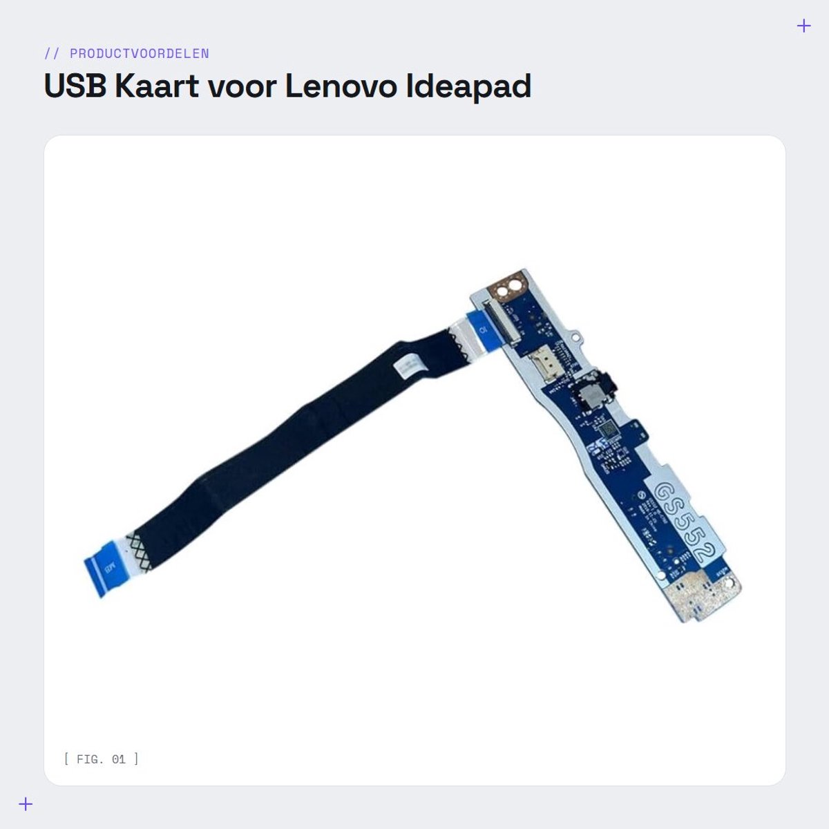 Dailygoods - USB Kaart voor Lenovo Ideapad met Kabel, Vervangingsonderdeel
