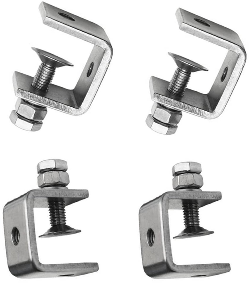 Dailygoods- C-klemmen 4 Stuks - Roestvrij Staal - Heavy-Duty - Metaalbewerking/Houtbewerking - Klembereik 16-25 mm - Zilver - Klem