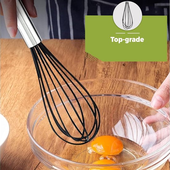 Nature Siliconen Spatel Set - BPA-vrije Keukengerei Set van 5 - Hittebestendig & Antiaanbak - Flexibele Bakspatels & Scraper - Vaatwasserbestendig - Zwart — afbeelding 3