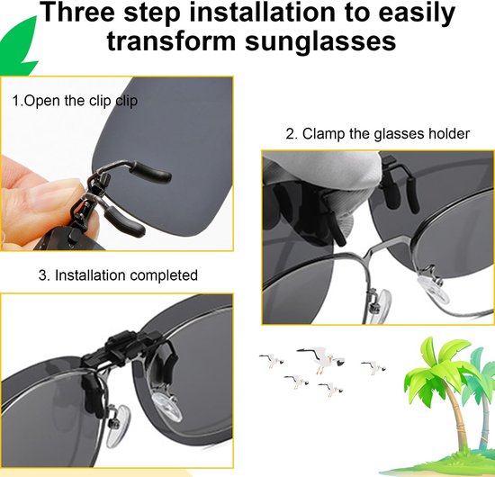 Stuks zonnebrilclips, gepolariseerde clip-on zonnebrillen, opzetbril, voor outdoor, autorijden, vissen, fietsen (5 modellen) — afbeelding 3