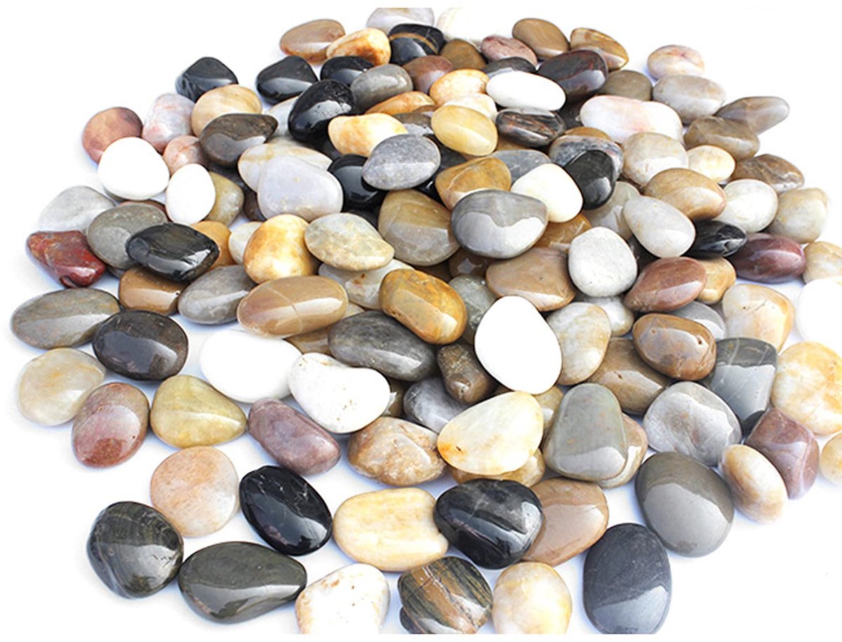 Natuurgrind voor Tuinstenen 2-4 cm Gepolijste veelkleurige kiezels 900g