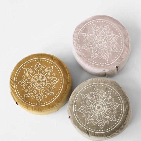 Love Generation - Meditatiekussen - Mandala - Velvet - Licht Roze van Love Generation — afbeelding 5
