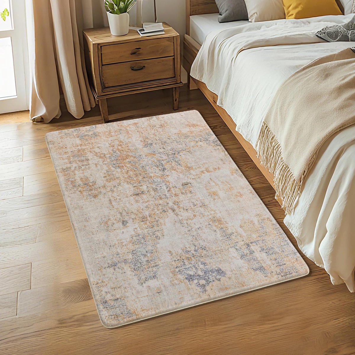 vloerkleden woonkamer modern zachte vloerkleden voor slaapkamer groot kortpolig abstract gebied tapijt woondecoratie (geel, 80 x 120 cm)