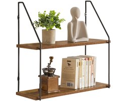 Wall Shelves Industrial Vintage Floating Shelves with 2 Levels for Bedroom Kitchen Living Room Bathroom