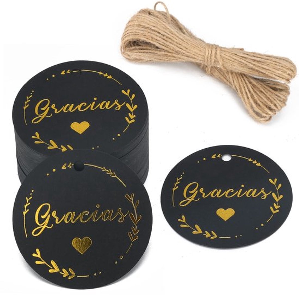 Dailygoody - Cadeaulabels - 100 Stuks - Jute Koord - Kraftpapier