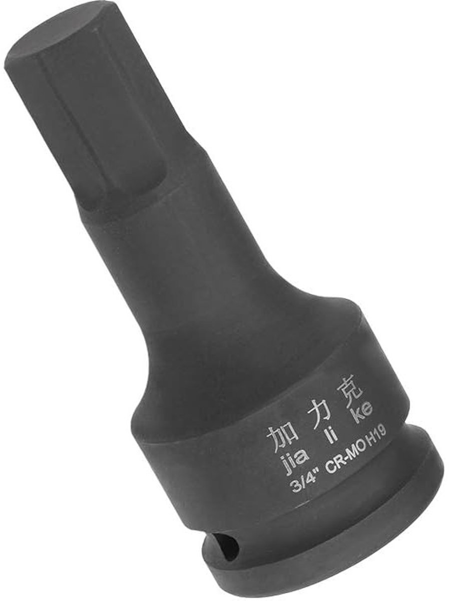 Dailygoods- Inbussleutel H19 (19 mm) - Chroommolybdeenstaal - Zeskantbit 100 mm - Antiroest Coating - Afgeschuind Ontwerp - Pinhole Basisontwerp - Bit Socket