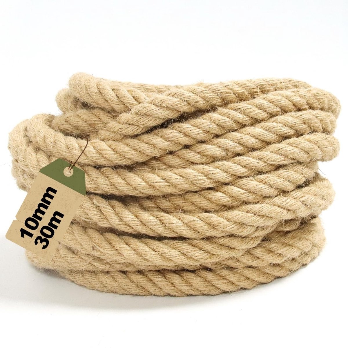 Dailygoods- Jute Touw 10 mm - 30 m Sterk Touw - Natuurlijk Touw - Doe-het-zelf - Tuinprojecten - Woondecoratie