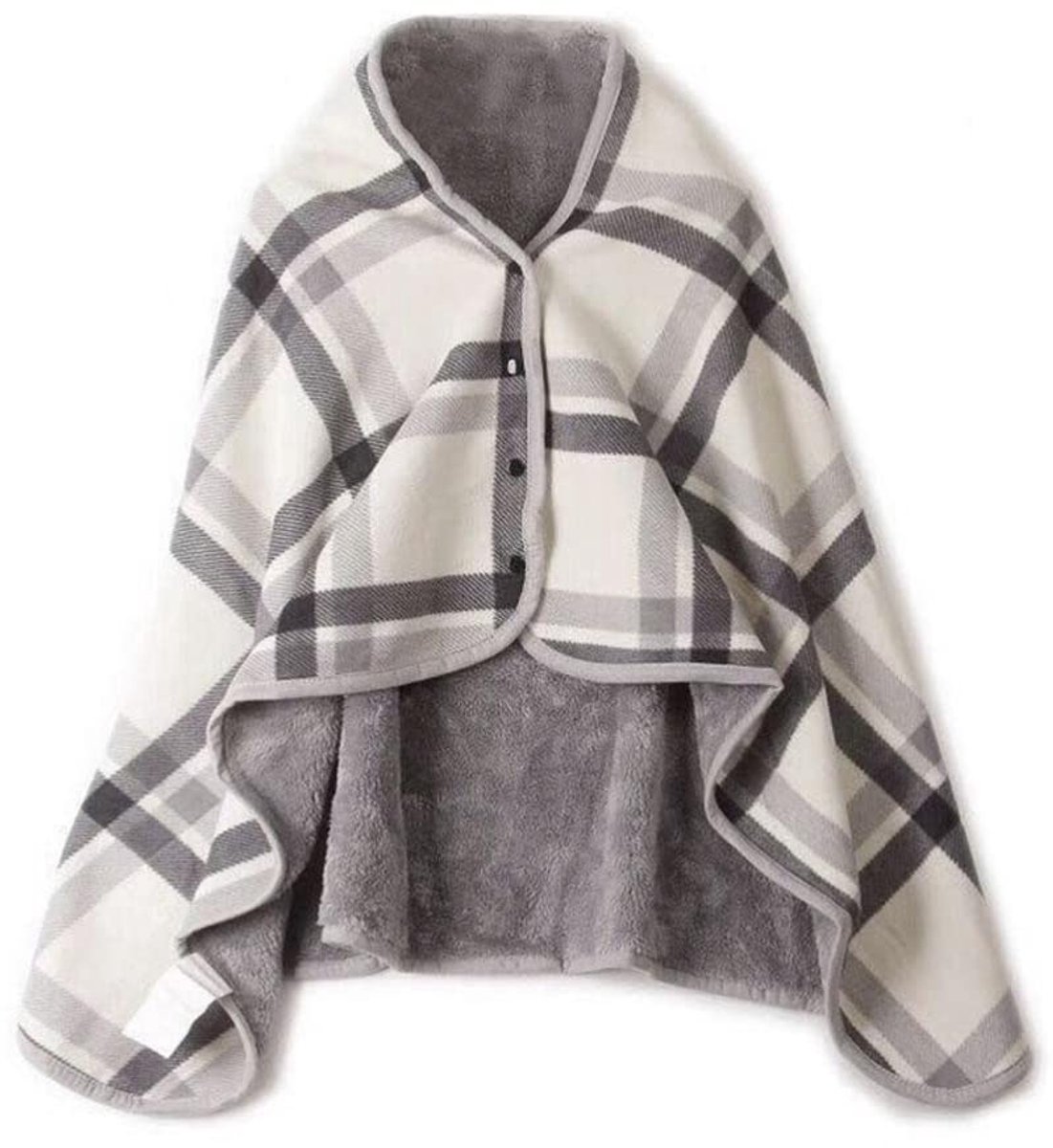 flanel omslagdoek, winter pluche deken Draagbare deken Warme overtrek sjaal Wikkelhoesje Omslagdoek met knoppen voor bed, bank, kantoor