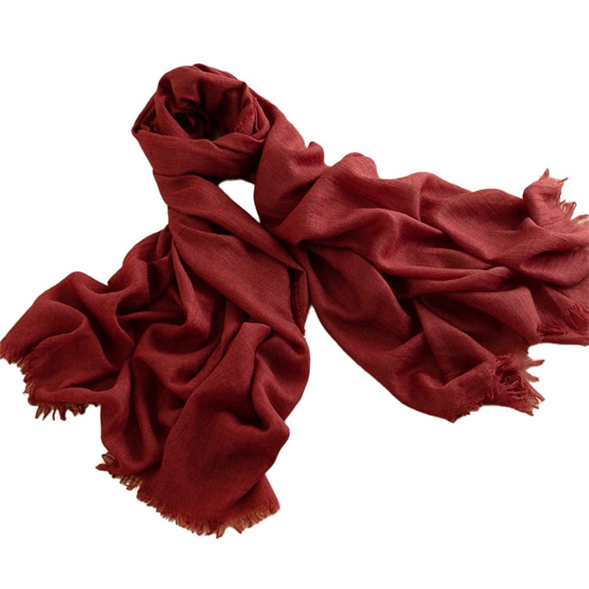 Pmnzdy Dames pure kleur katoen linnen sjaal 100 x 180 cm stola zonwering strand halsdoek lange dunne zijden sjaals elegante avondjurk bruiloft sjaals wilde mode eenvoudig cadeau, Rood 2#