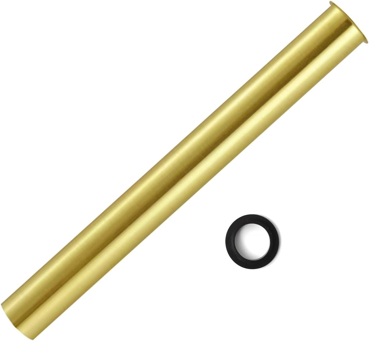 Dompelbuis 300 mm voor Sifon, Verlengingsbuis 32 mm Afvoer, Recht Dompelbuis, Fles-Sifon voor Wastafel Afvoerset, Geborsteld Goud