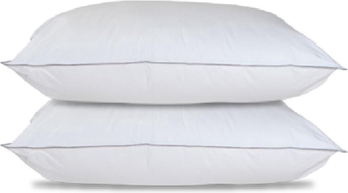 katoenen tijk Hoofdkussen - Hotel kwaliteit - 60x70 cm- Set van 2-Stuks-Aanpasbaar met Ritssluiting