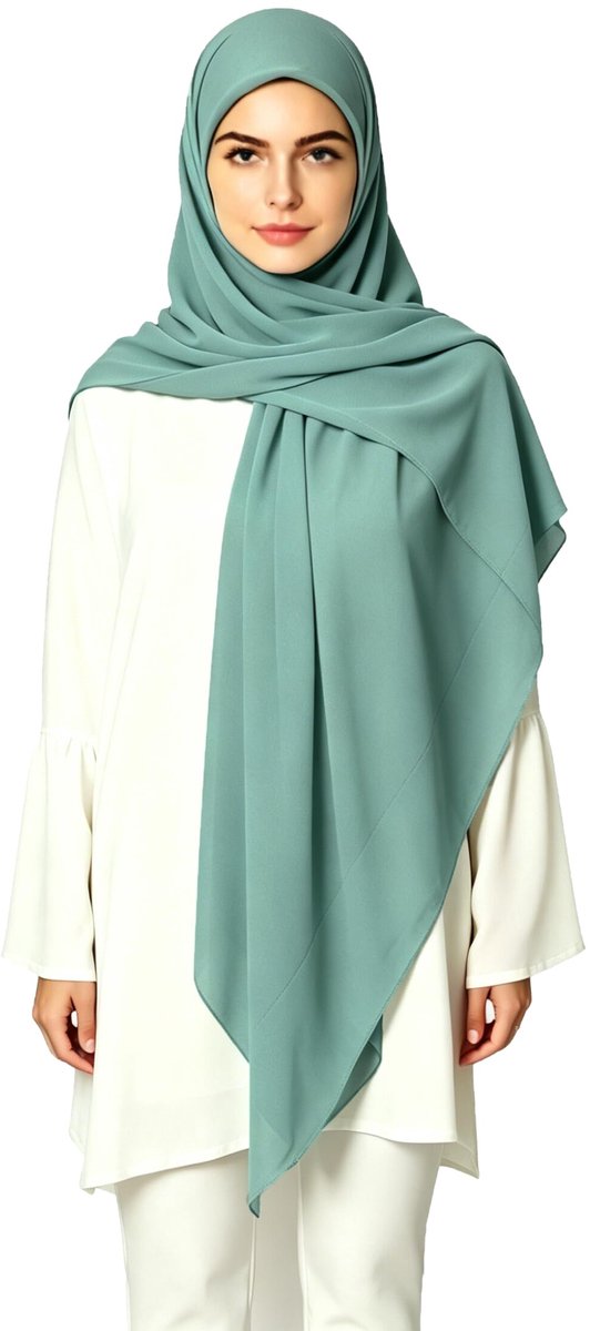 & Lily Hijab Hoofddoek Chiffon voor Moslim Vrouwen Vierkant 145 x 145cm