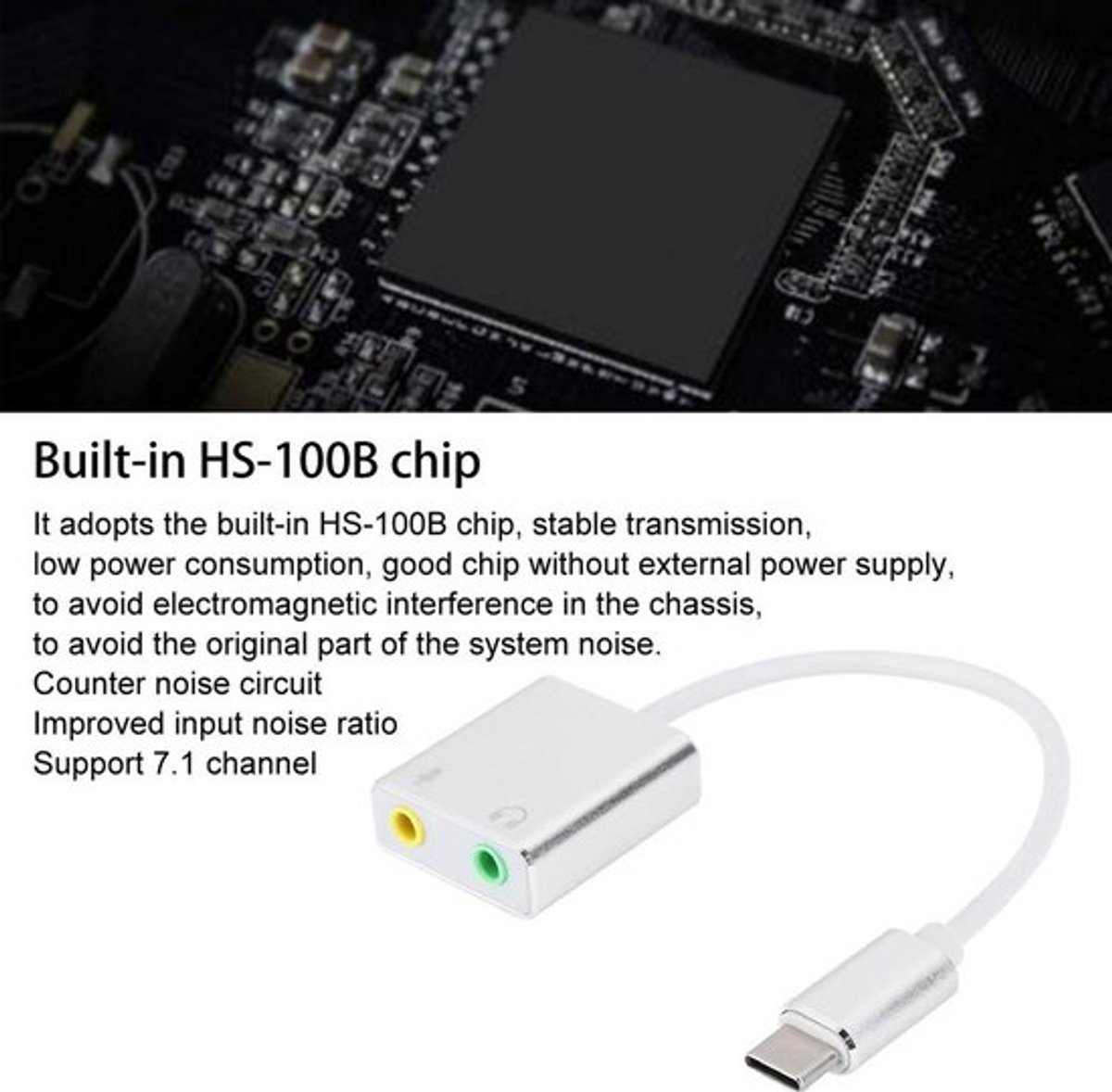 Store_9 - USB C-audioadapter - Externe Stereogeluidskaart - Aluminium