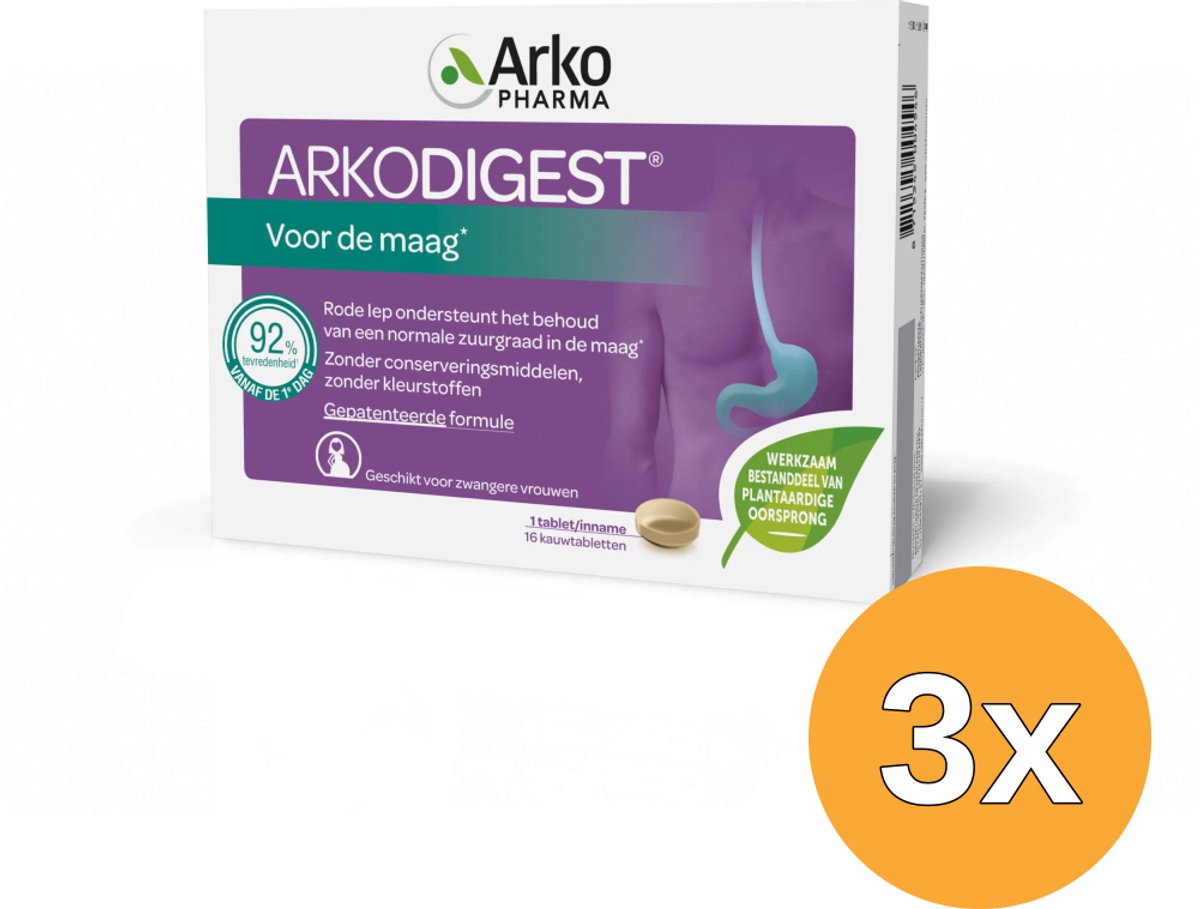 3x Arkocaps Arkodigest (16 kauwtabletten)