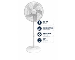 Asir - Staande Ventilator/Fan - 100% ABS - 40.5 x 44 x 121 cm