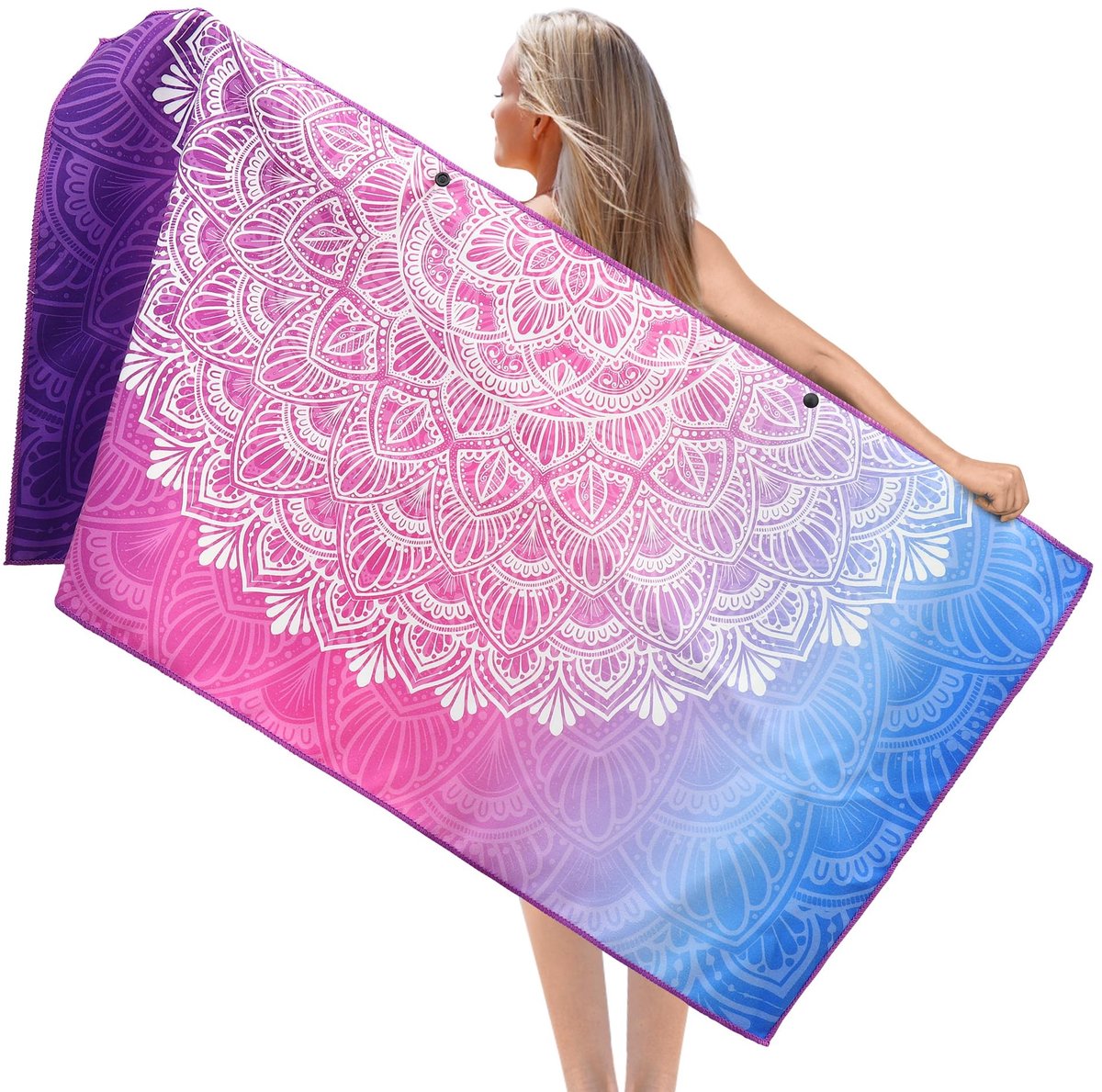 Dailygoods- Strandhanddoek XXL - Microvezel - Lichtgewicht - Compact - Zandbestendig - Sneldrogend - 200x100 cm - Badhanddoek