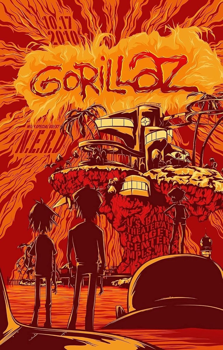 Dailygoods- Poster A4 - Gorillaz Muziek - Hiphop Band - Muurkunst - Glanzend Fotopapier - Professioneel Afgedrukt
