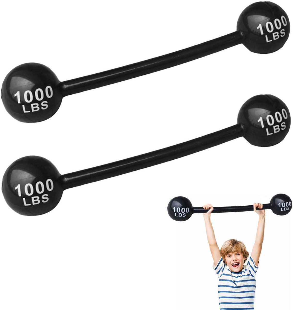 Dailygoods- Opblaasbare Dumbbell - 2 Stuks - Interactief Speelgoed - Feestsport - Circus Strongman - Opblaasbaar - Speelgewicht