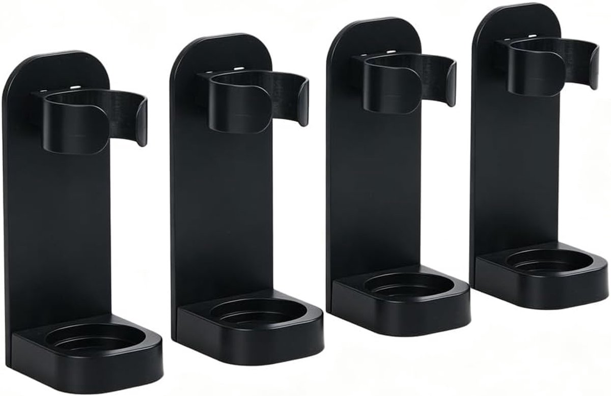 4 stuks houder voor elektrische tandenborstel zwart muurbevestigde tandenborstelhouder zelfklevend opbergdoos voor elektrische tandenborstel zonder boren muurbevestiging voor badkameraccessoires