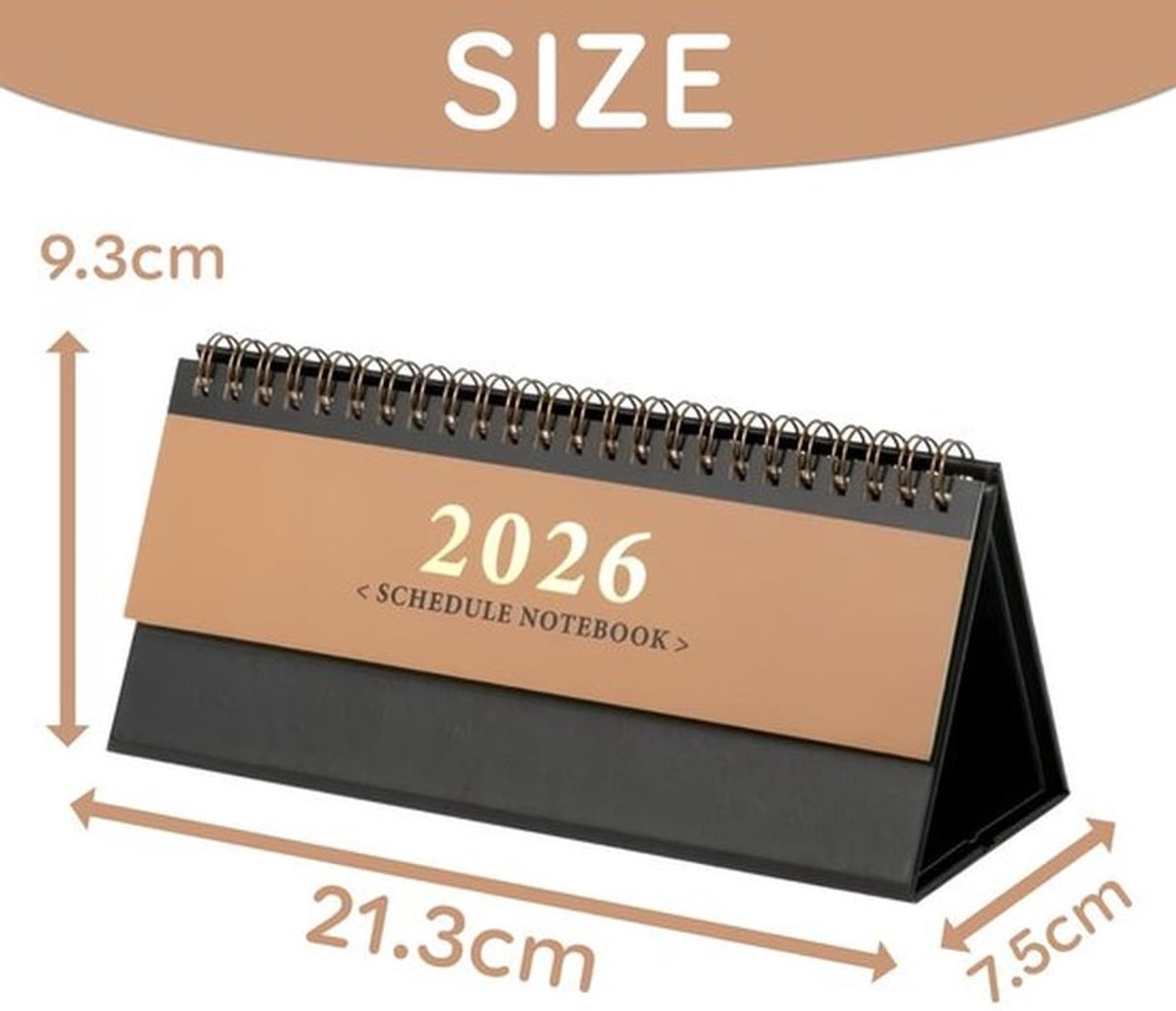 Tafelkalender 2026 - Weekkalender 2025-2026 - Staande Kalender - 2 Pagina's per Week - Compact 21,3 x 9,3 x 7,5 cm - Feestdagen Duitsland/Oostenrijk