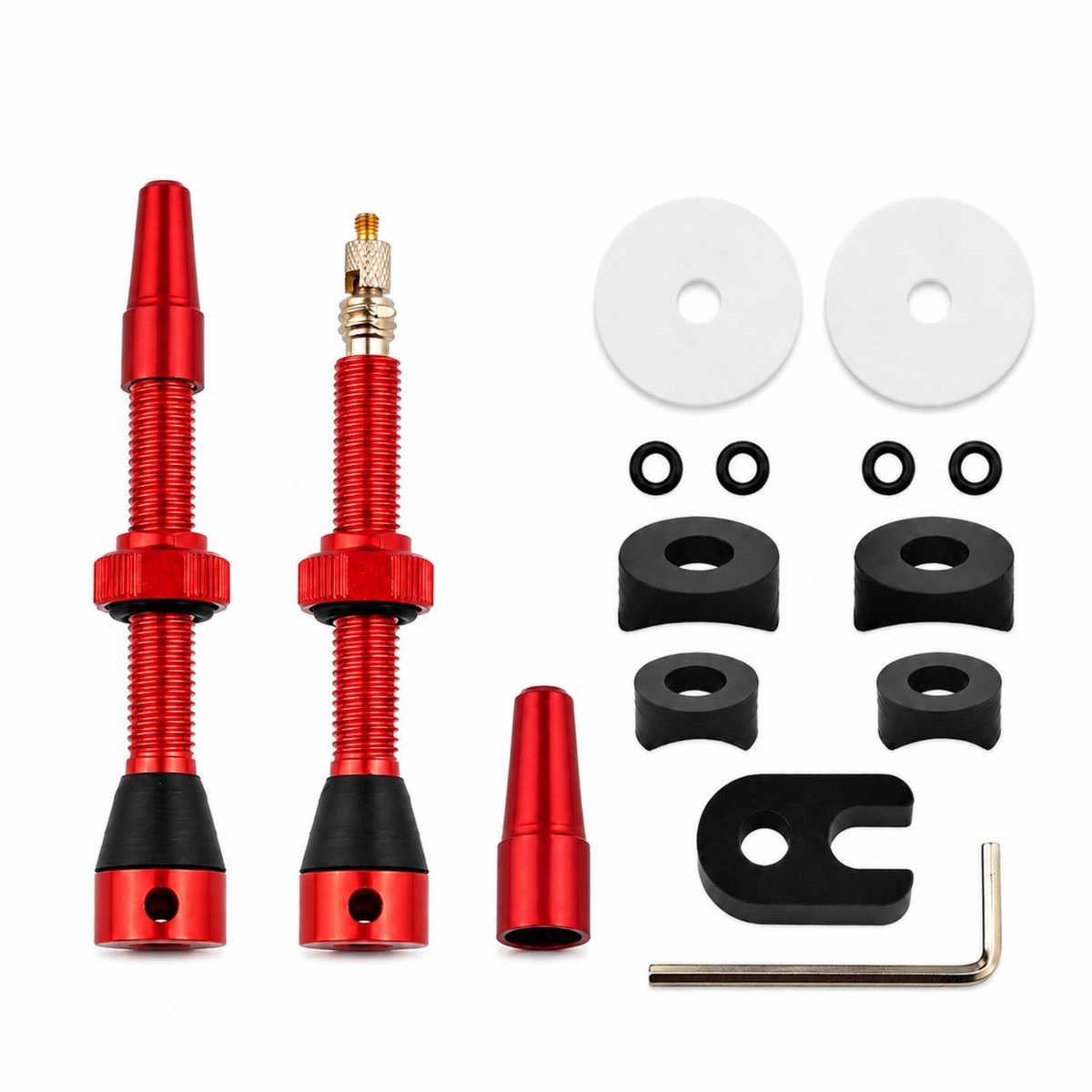 Solidchoice - Tubeless Ventielen 44mm Rood voor MTB, Set van 2