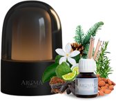 AromaDiffusing Mood Geurmachine Starterset Zwart – Draadloze Aroma Diffuser Zonder Water tot 60m² + 20ml Geurolie Sweet Savanna (Zoet & Warm) | Cold Air Diffuser & Geurverspreider voor Huiskamer, Slaapkamer, Kantoor & Horeca