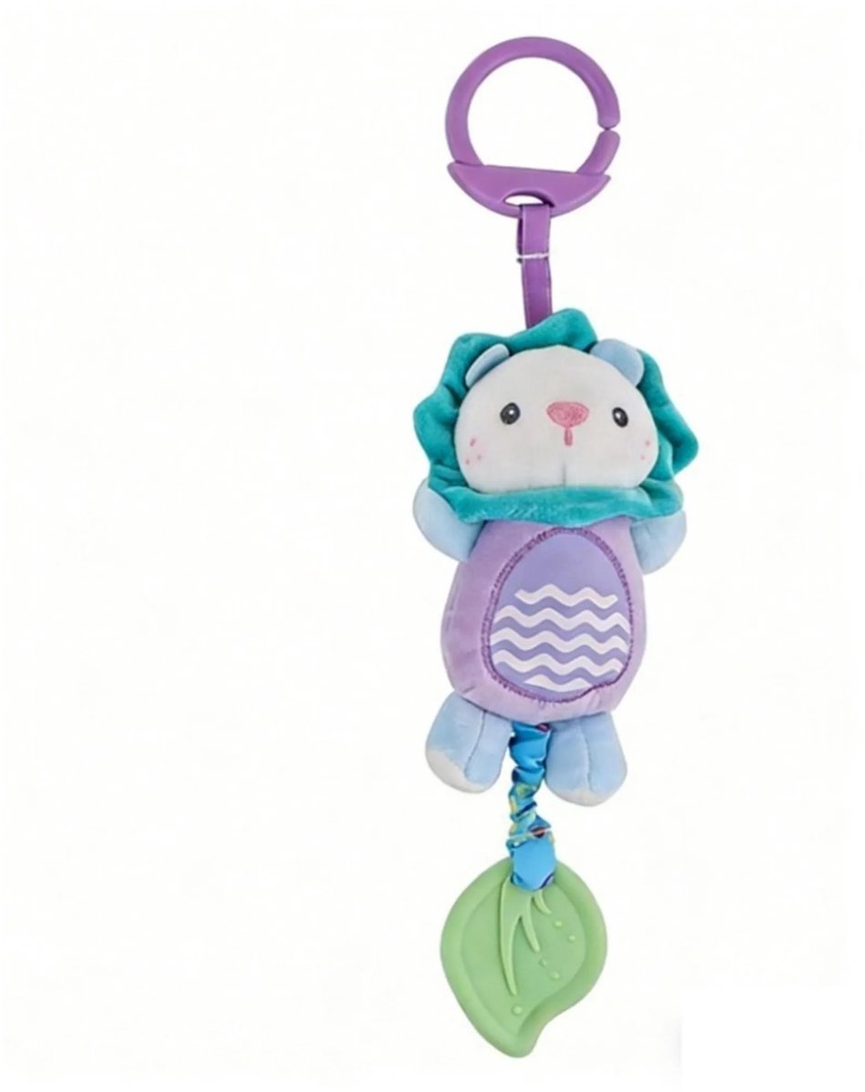 Casalora Baby Speelgoed – Pluche Rammelaar & Bijtring – Zacht Hangend Sensorisch Windgong Speelgoed – Voor Kinderwagen, Autostoel & Babybed – Vanaf 0 Maanden – Leeuw Design