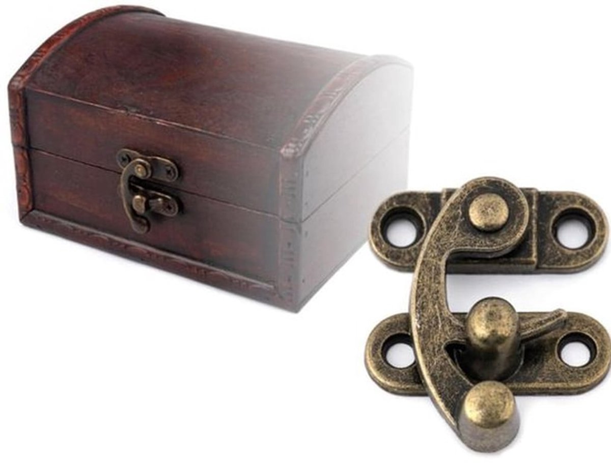 Sluiting Vintage Stijl - 12 Stks Hasp - Decoratieve Klink - Retro Design - Goud/Brons - Hoogwaardig IJzer
