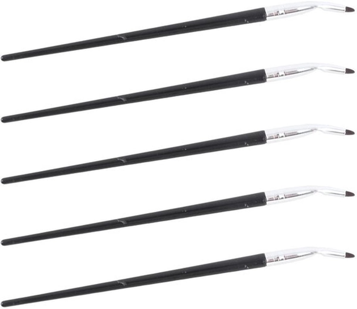 Eyelinerpenselenset - 5-delige Gebogen Borstel - Ultrafijne Make-upborstel - Multifunctionele Borstelset - Draagbaar Ontwerp - Eenvoudig Oogmake-up tekenen - Oogborstelset