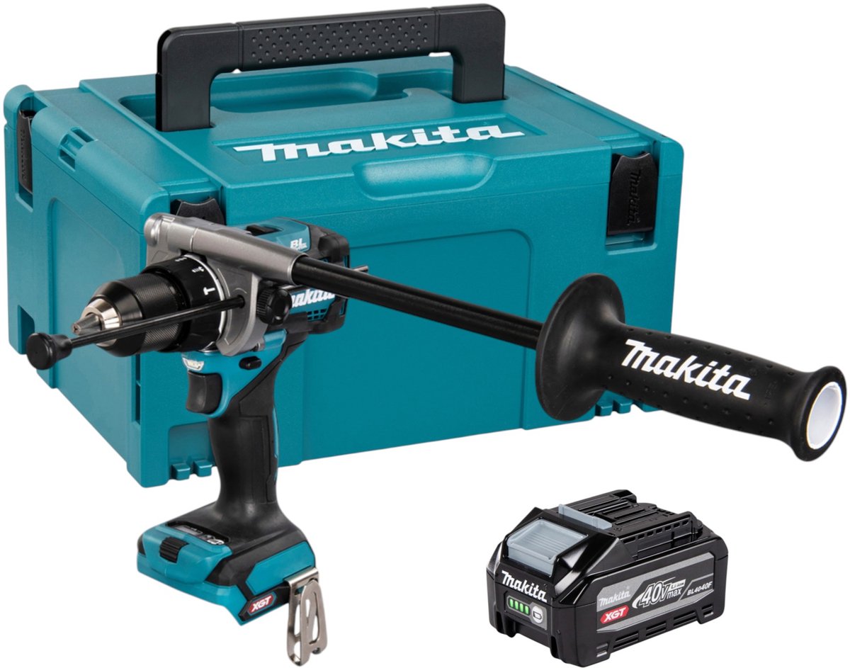 Makita HP 001 GU101 accu-slagboormachine 40 V max. 140 Nm borstelloos + 1x accu 4,0 Ah + Makpac - zonder oplader