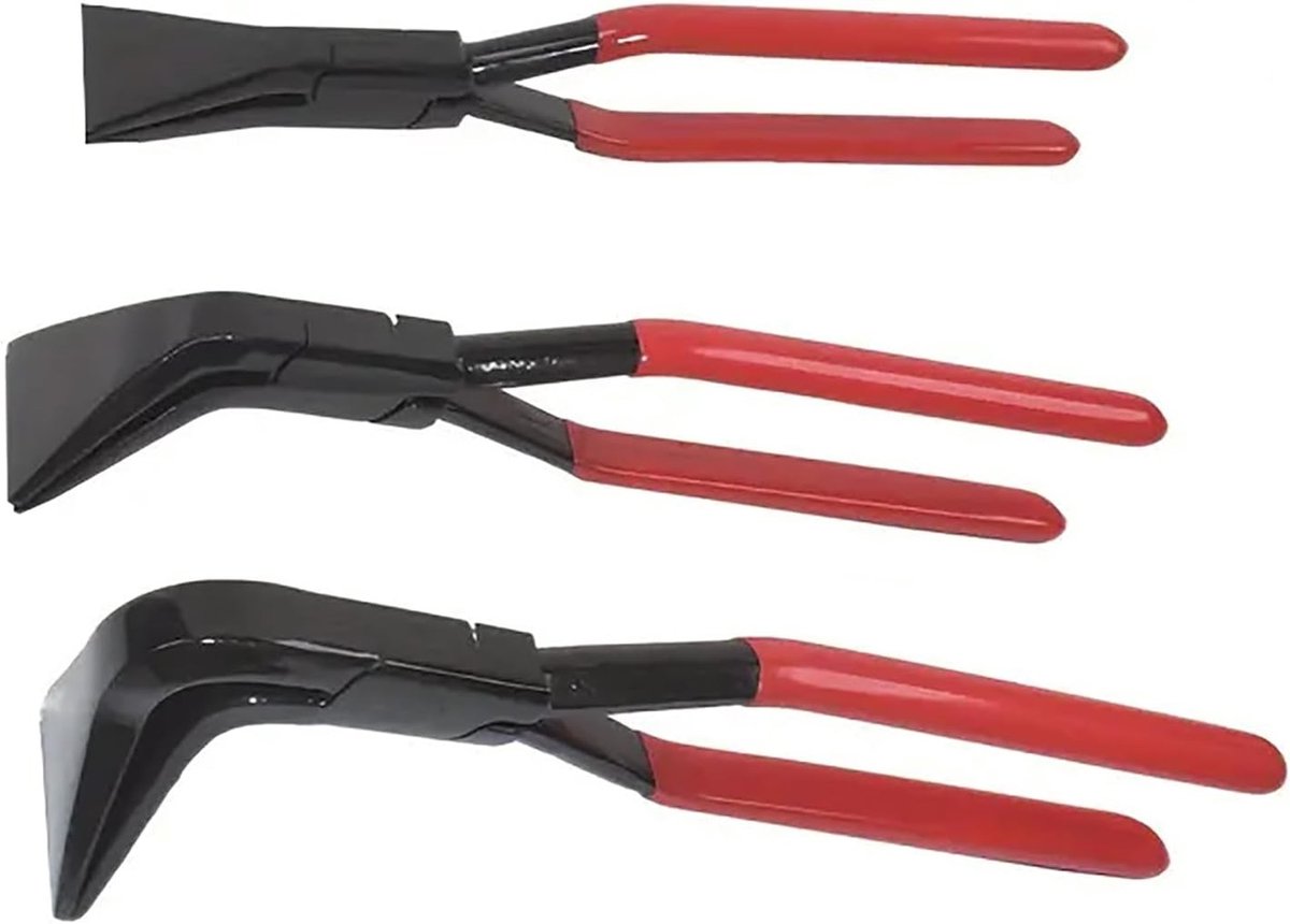 Set van 3-delige plaatbuigers voor aluminium en staal, met 0°, 45° en 90° hoeken, comfortabele grip en mondbreedte van 45 mm