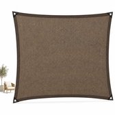 Schaduwdoek - Sterke Schaduw Net en Zonwerend Doek met Rand en Oogjes voor Balkon, Tuin en Terras -3x4 m - Bruin