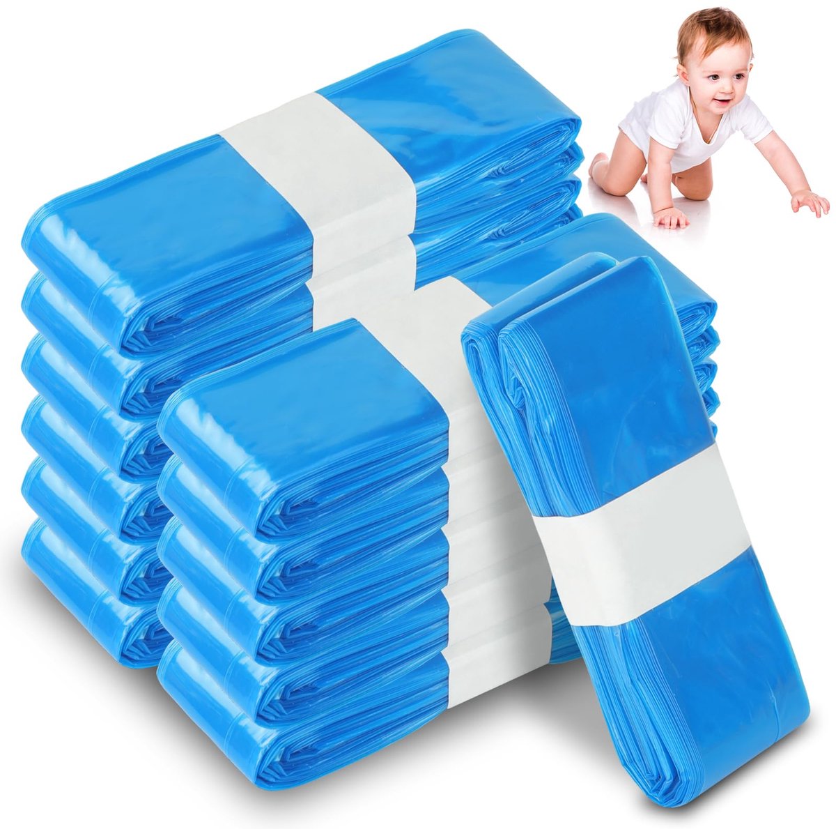 SnelShoppen - 12 Stuks 4,5m Vullingscassettes voor Luieremmers, Geurdicht en Verdikt Vullingsfolie voor Baby's, Compatibel met Diverse Luierafvalbakke