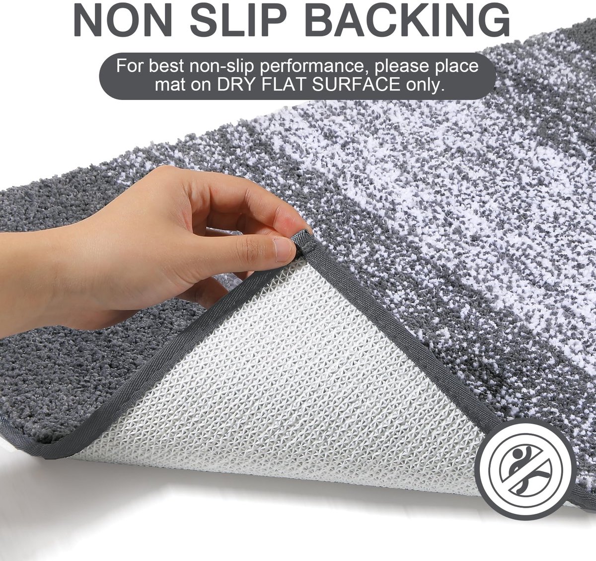 SnelShoppen - Luxe Badmat 45 x 65 cm Grijs, Antislip, Absorberend, Machinewasbaar, Superzacht Microvezel, Comfortabele Badkamer Mat voor Thuisgebruik
