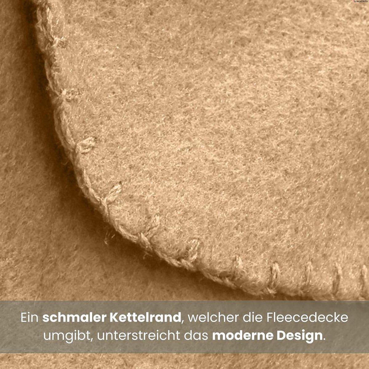 SnelShoppen - Set van 2 Polar Fleece Dekens 130x160 cm, Anti-Pilling, Beige/Sand, ÖkoTex, Zacht en Warm, Ideaal voor Thuis, Camping en Buiten