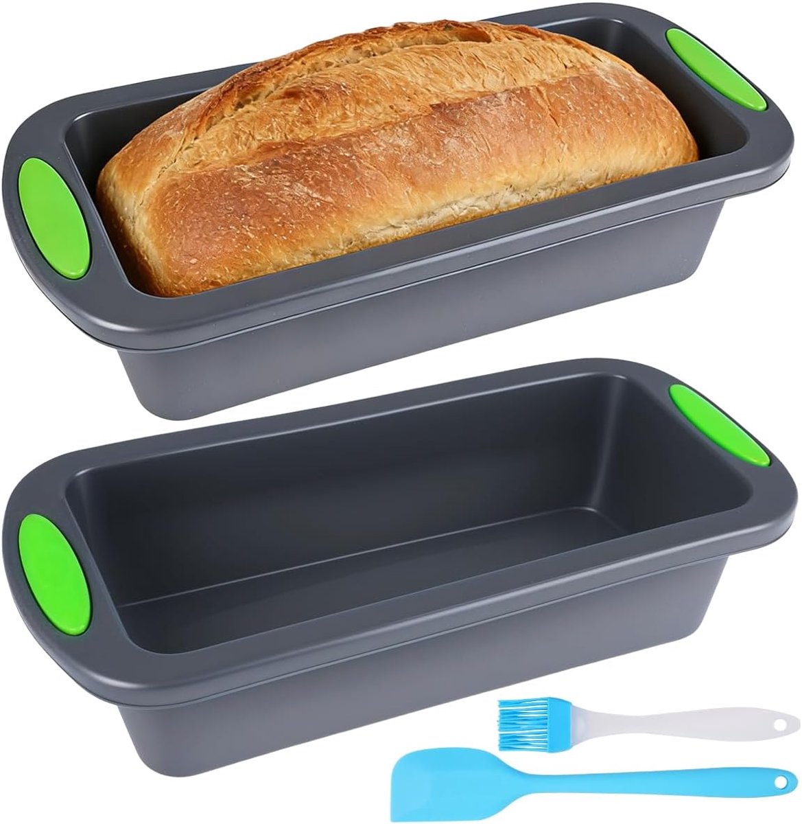 Siliconen broodbakvorm set 2 stuks - donkergrijs 28 * 12 * 6.5 cm - BPA-vrij materiaal - SnelShoppen