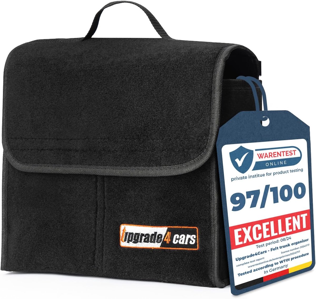 SnelShoppen - Auto Kofferbaktas van Vilt met Klittenbandbevestiging - Organizer Tas voor Gereedschap en Auto-Onderhoud - Interieur Gadget voor Mannen