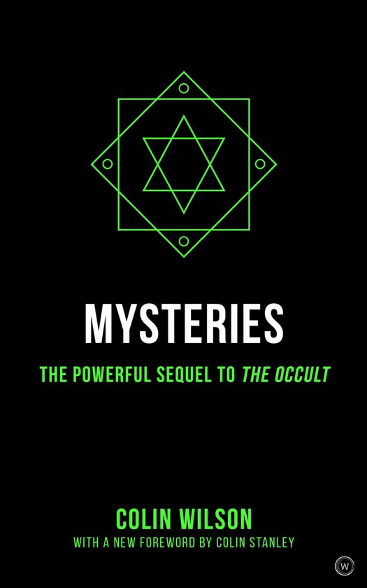 Mysteries, le puissant best-seller suite de The Occult, avec un symbole géométrique vert sur fond noir.