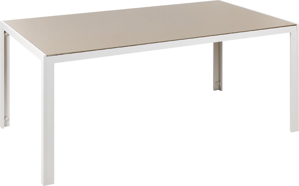 CATANIA - Tuintafel - Beige - 160 x 90 cm - Veiligheidsglas