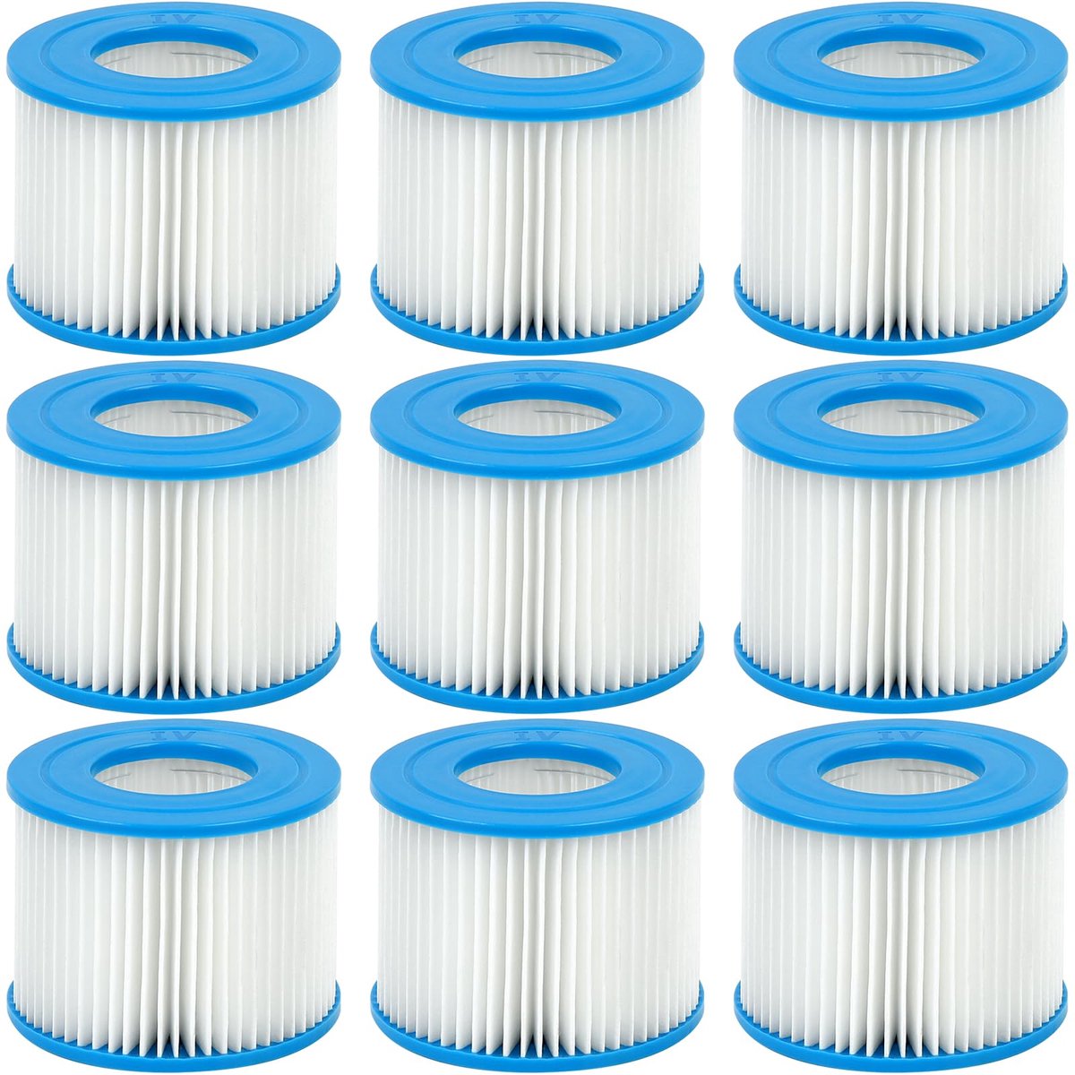 SnelShoppen - Wasbaar Filter voor Zwembad VI, Geschikt voor Opblaasbare Whirlpool, Intex, Coleman SaluSpa, Voor Zwembad en Tuin, 9 Stuks