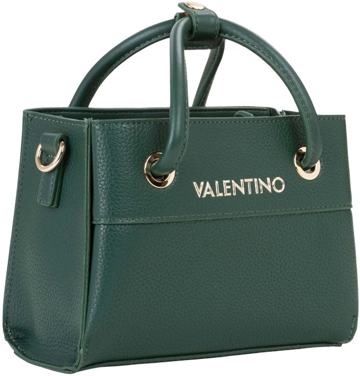 SnelShoppen - Valentino handtas schoudertas Alexia Tote donkergroen, luxe dames tas, ruime schoudertas, ideaal voor dagelijks gebruik, stijlvol en pra