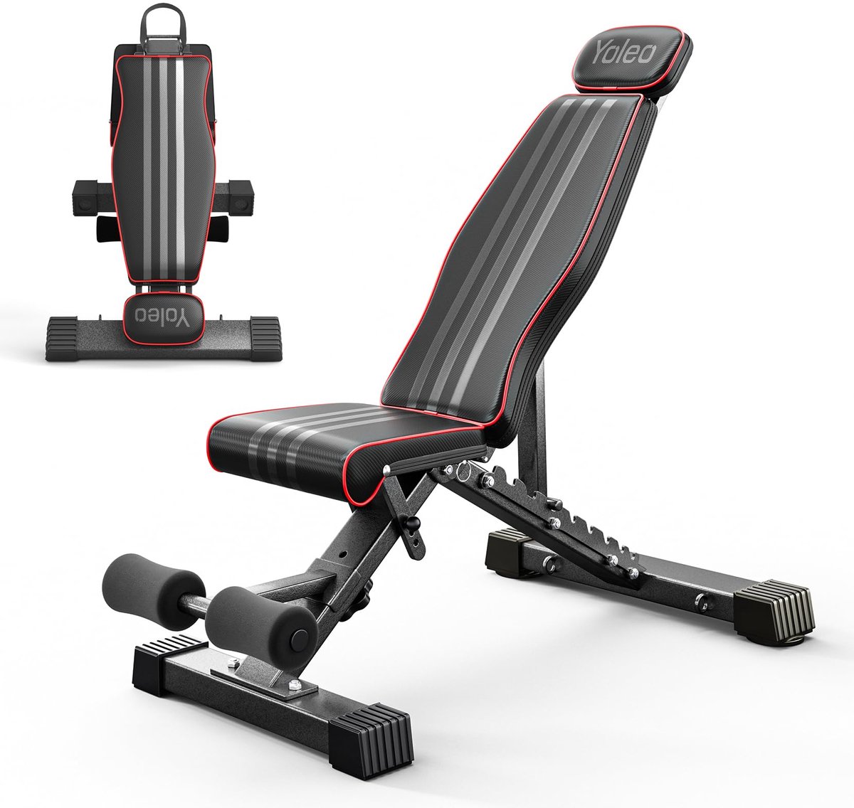 SnelShoppen - Verstelbare Gewichtbank - Multifunctionele Fitnessbank voor Thuis - Staal, Zwart - Ideaal voor Krachttraining, Bodybuilding en Revalidat