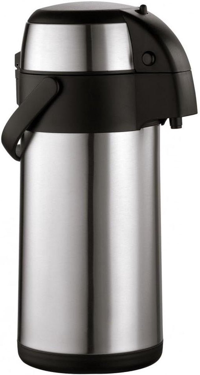Thermoskan - Pompfles - Warme Dranken - Dubbelwandige Isolatie - 3 Liter - Zilver